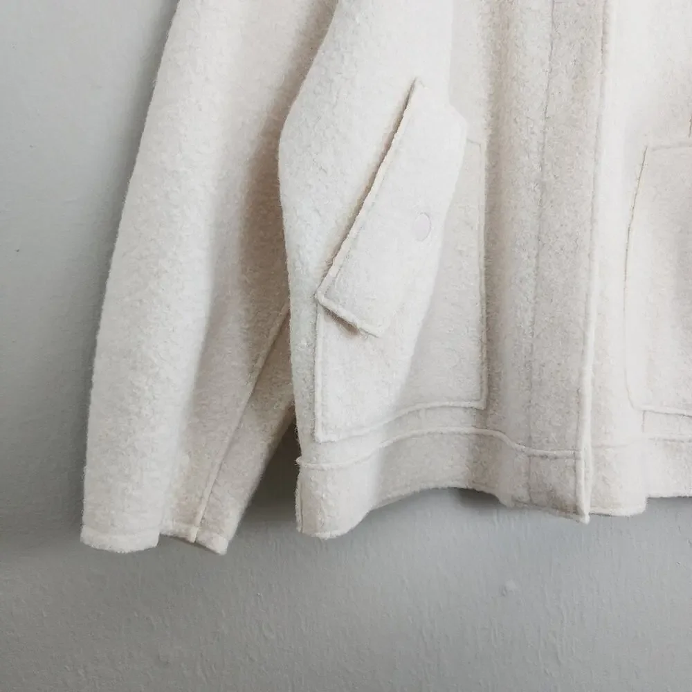 Free People NWT Ivory Willow Brooch Embellished Bomber Jacket Medium